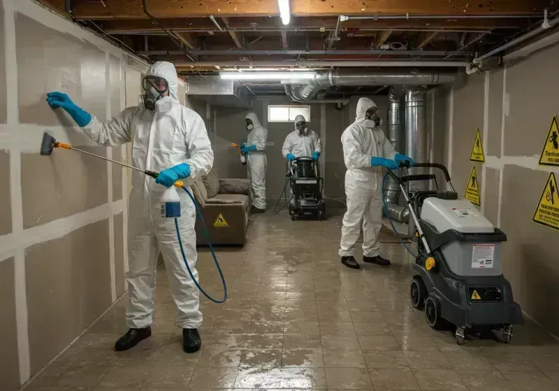 Basement Moisture Removal and Structural Drying process in Comanche, TX